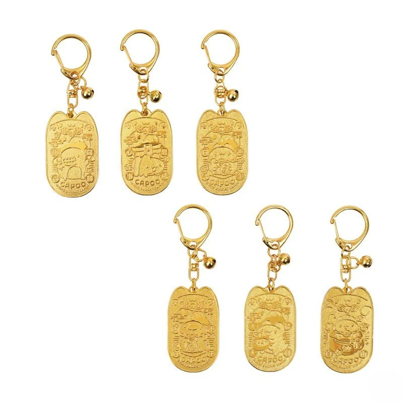 Capoo Lucky Fortune Gold Koban Keychain Blind Box