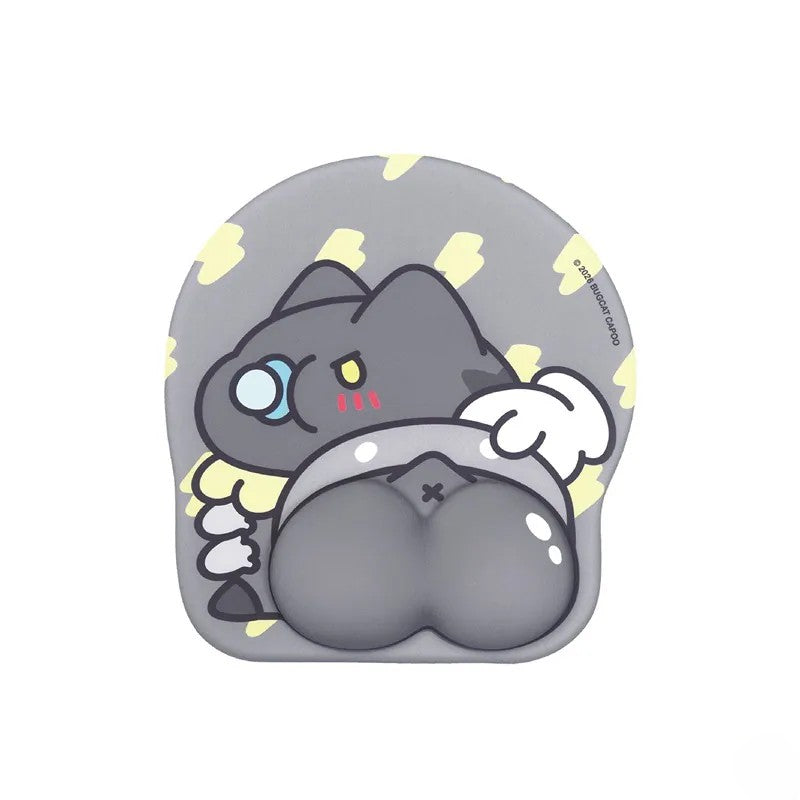 Black Bugcat Butt Wrist Rest Mouse Pad