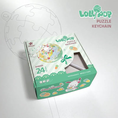 Pochacco Lollipop Puzzle Keychain – Carrot Flavor (24 Pieces)