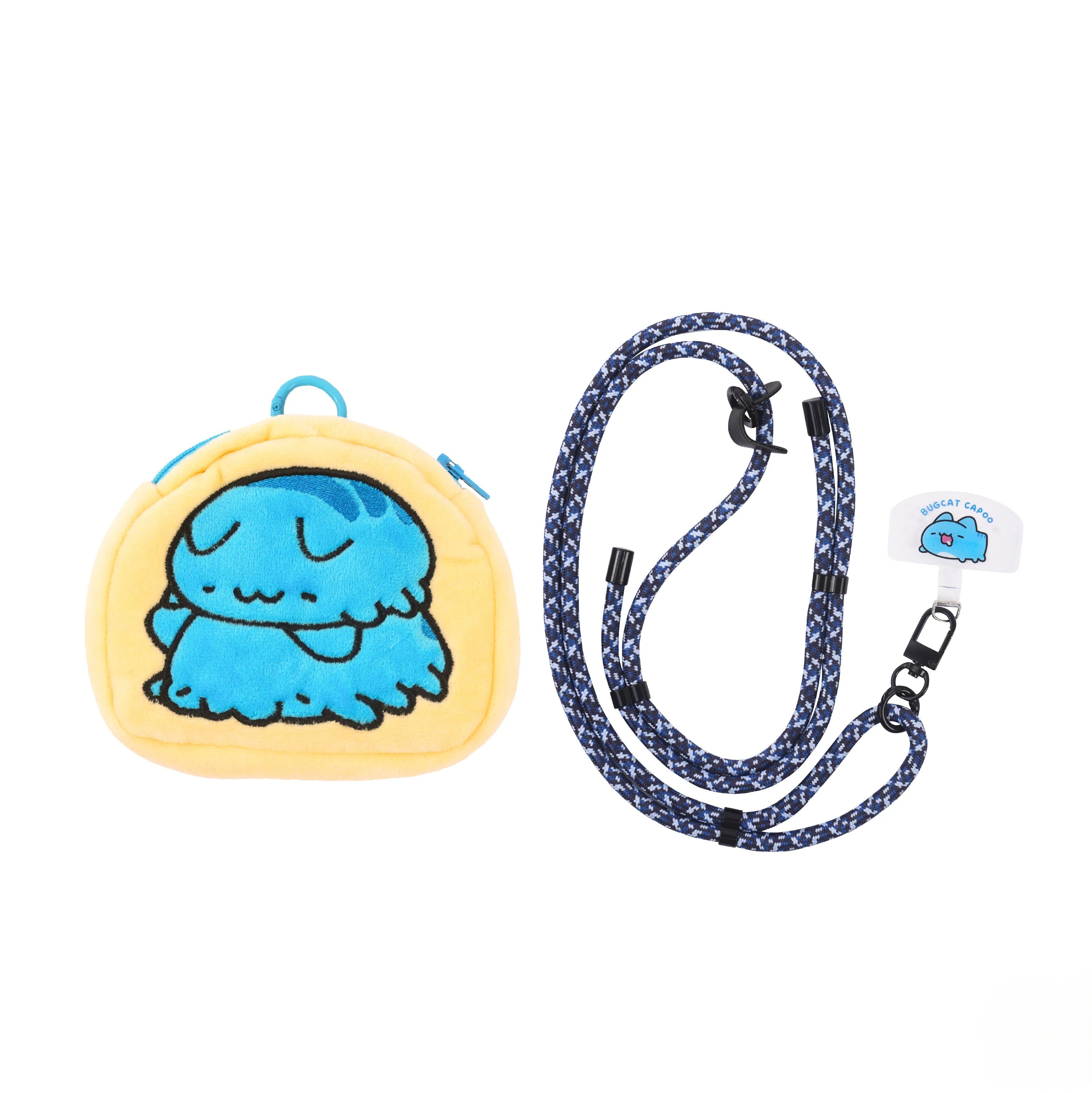 Lazy Capoo Plush Phone Pouch & Lanyard Set