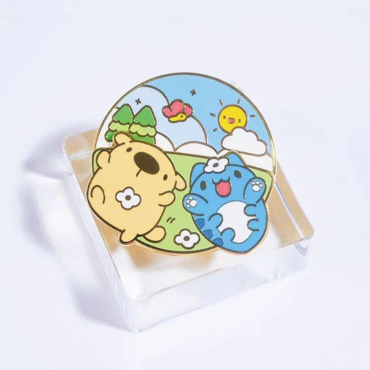 Bugcat Capoo & Dogdog Day & Night Rotating Enamel Pin