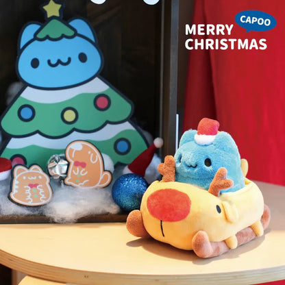 Capoo & Dogdog Christmas Sleigh Plush Set
