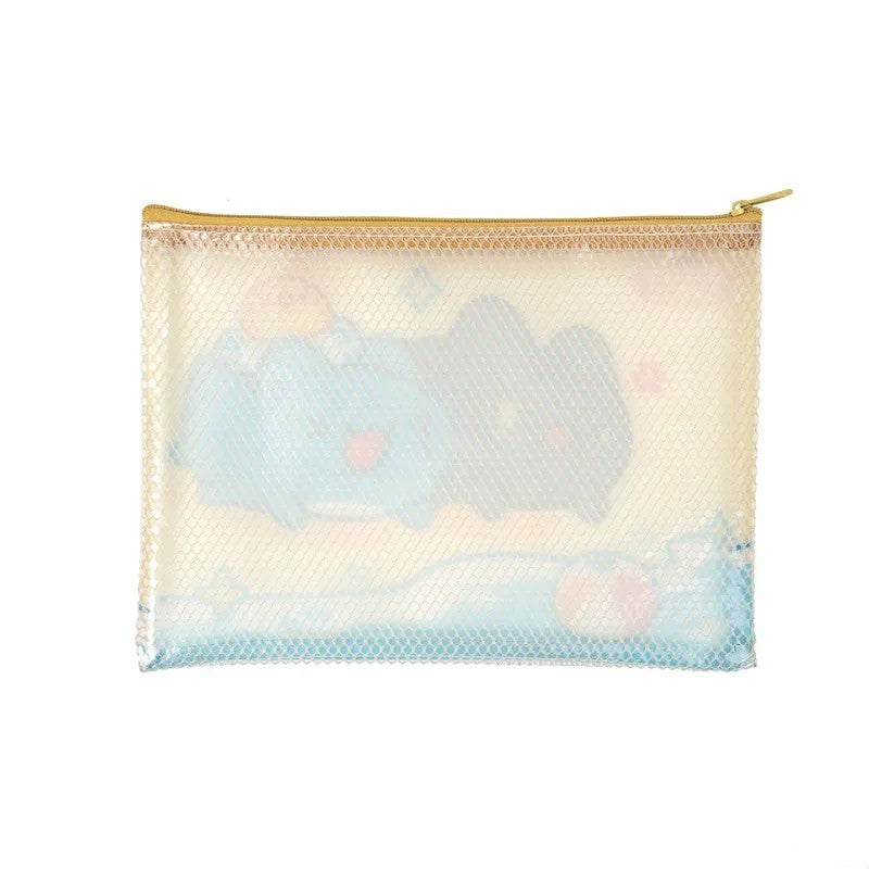Bugcat Capoo & Black Bugcat Beach Day Mesh Zipper Pouch Set (Large + Small)