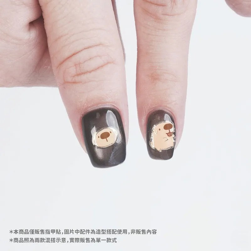 Classic Capoo Silver Foil Nail Stickers