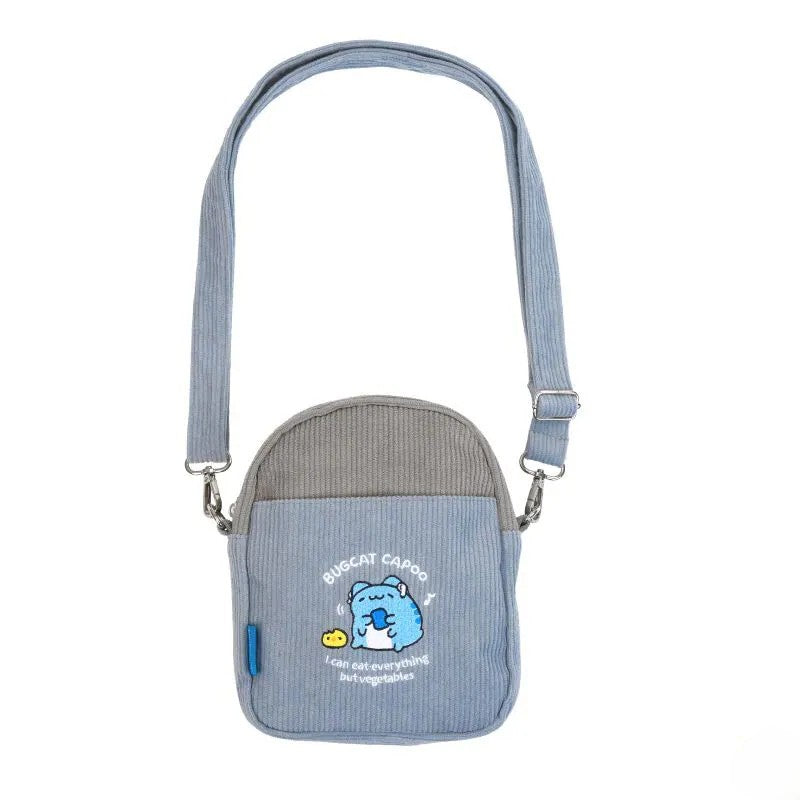 Capoo Listening to Music Corduroy Crossbody Bag