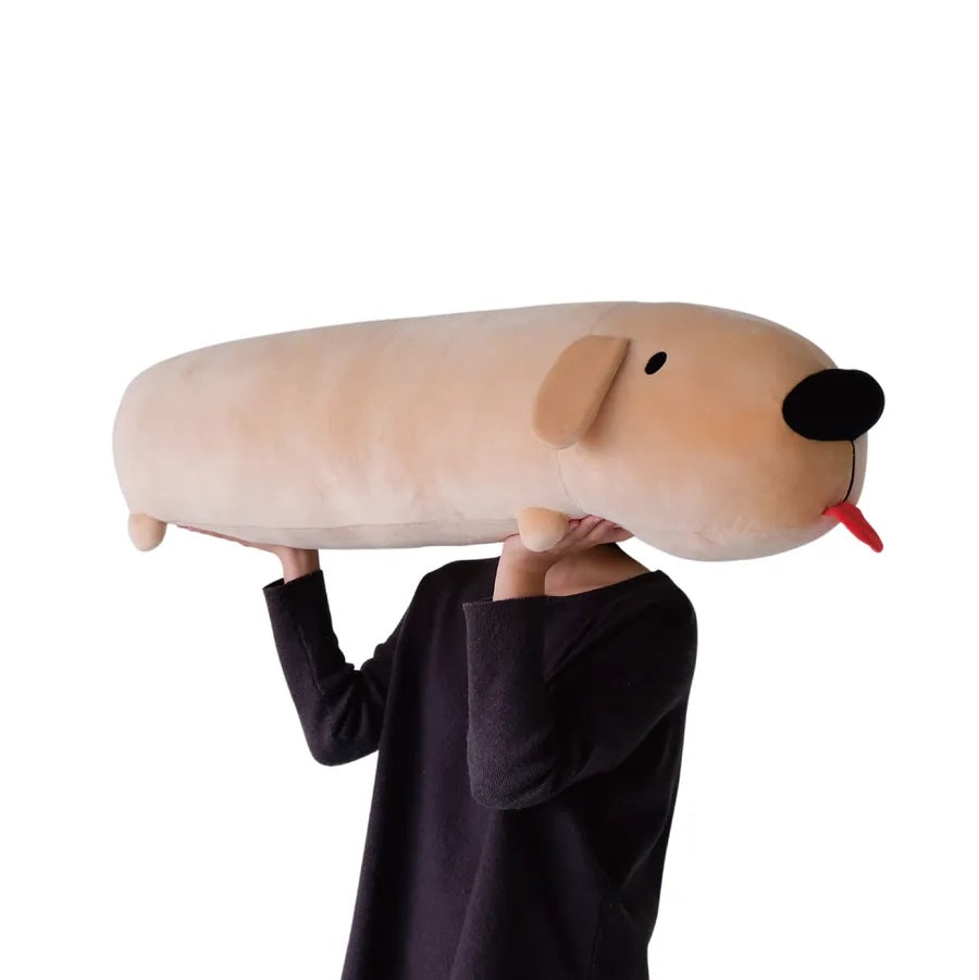 A person holding the Dogdog 100cm Plush