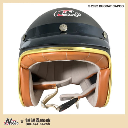 Capoo & Dogdog Matte Black Half Face Helmet