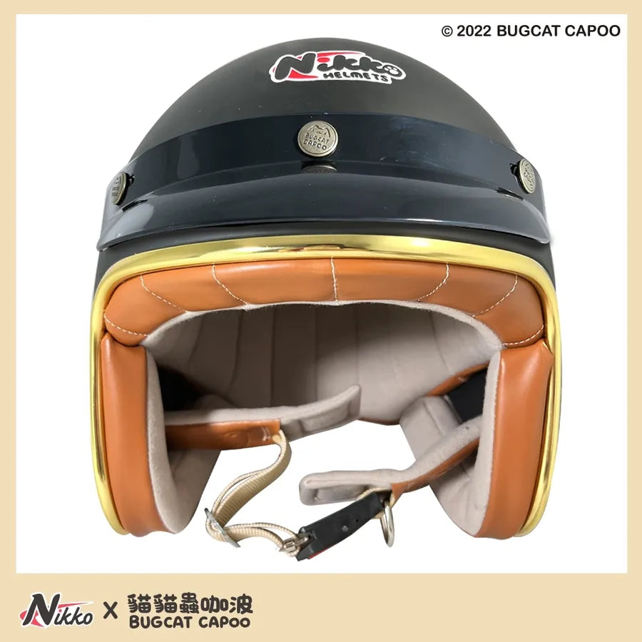 Capoo & Dogdog Matte Black Half Face Helmet