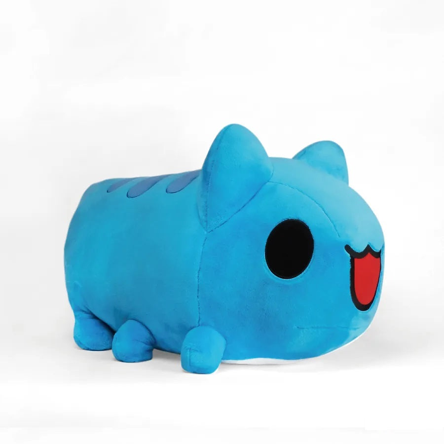 Giant Capoo Plush Side View: Side view of the Giant Capoo Plush, showcasing its elongated body, small legs, and characteristic blue segments along its back.