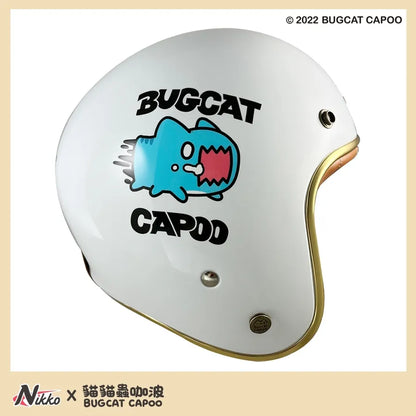Classic Capoo Glossy White Half Face Helmet