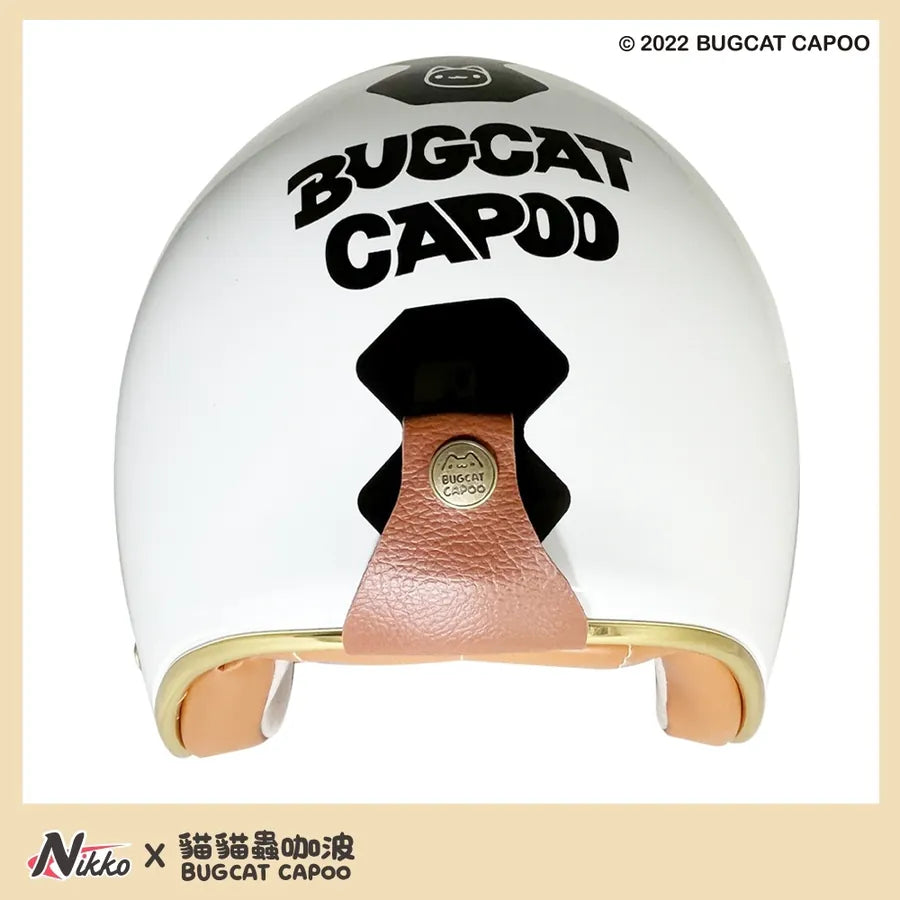 Classic Capoo Glossy White Half Face Helmet