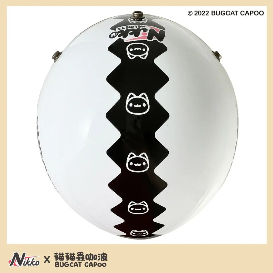Classic Capoo Glossy White Half Face Helmet