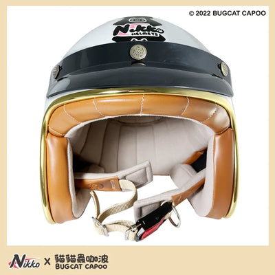 Classic Capoo Glossy White Half Face Helmet