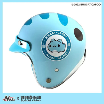 Classic Capoo Glossy Blue Half Face Helmet