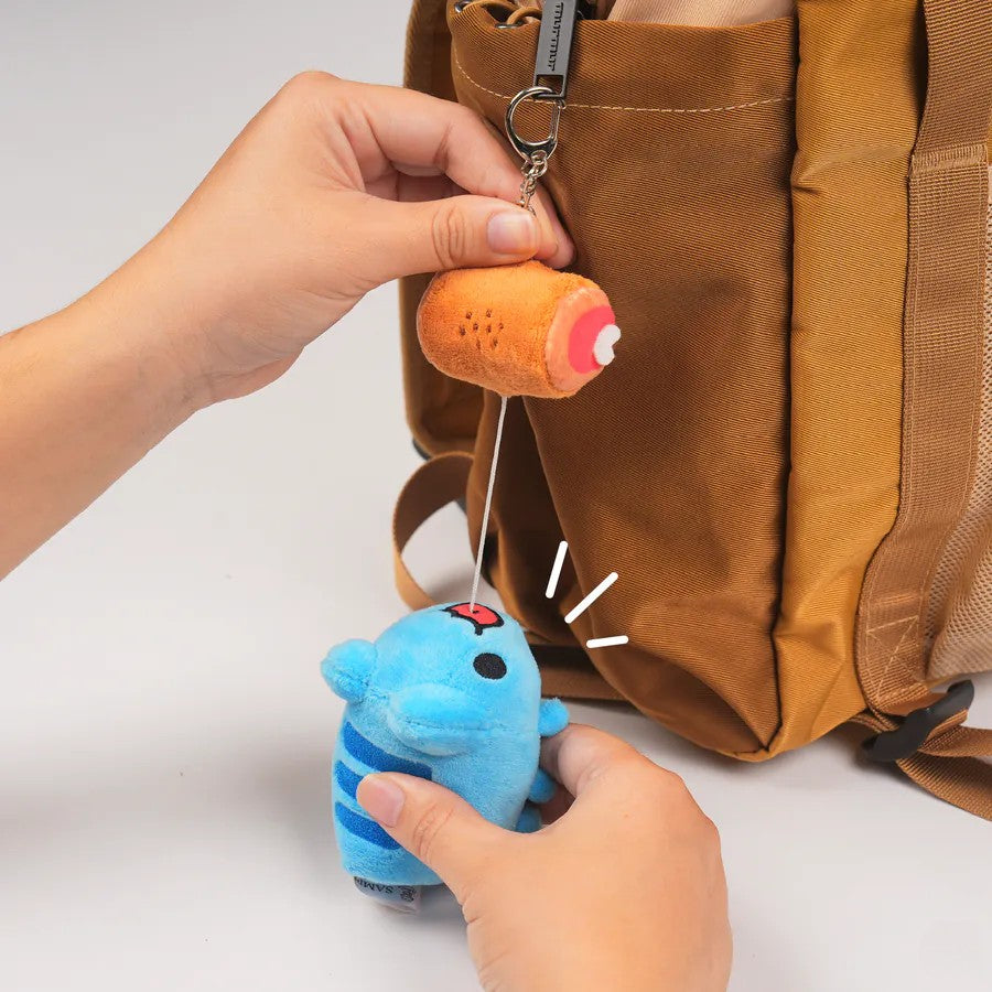 Capoo Eating Meat Pull String Plush Charm