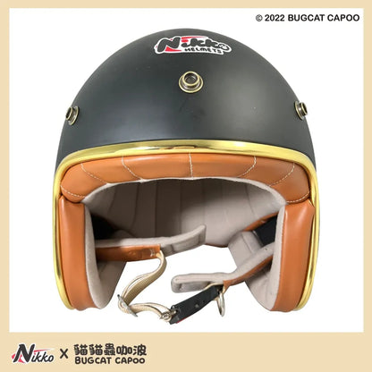 Capoo & Dogdog Matte Black Half Face Helmet