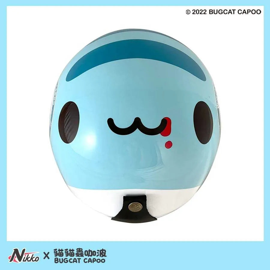 Classic Capoo Glossy Blue Half Face Helmet