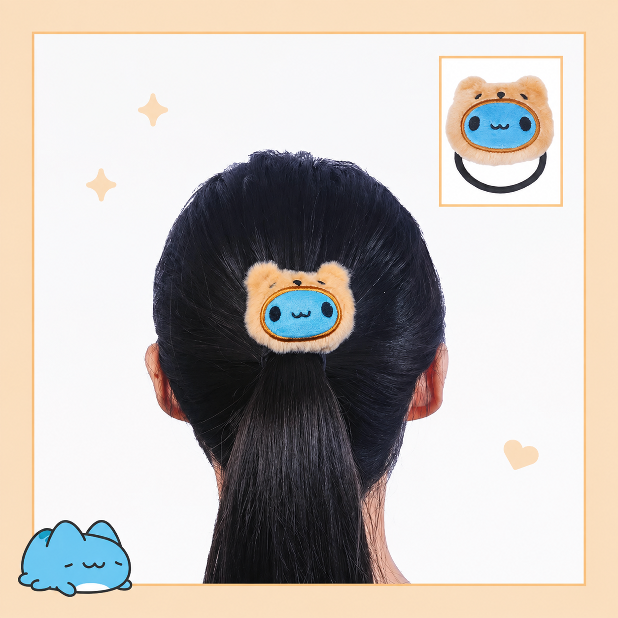 Brown Bear Capoo Fluffy Hair Accessories Set