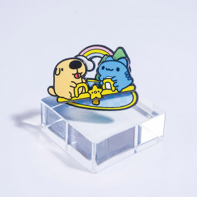 Bugcat Capoo & Dogdog Seesaw Moving Enamel Pin