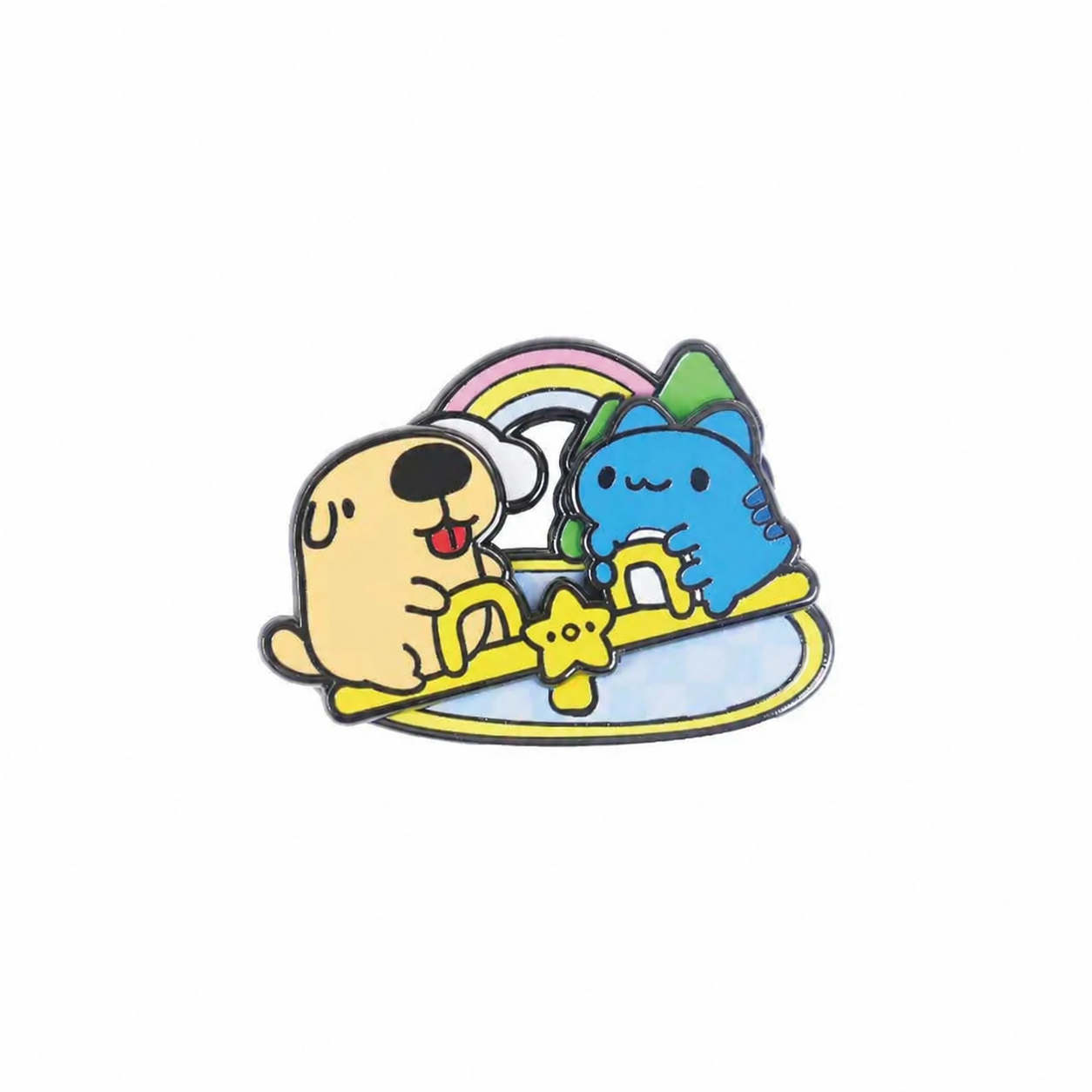 Bugcat Capoo & Dogdog Seesaw Moving Enamel Pin
