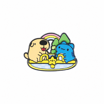 Bugcat Capoo & Dogdog Seesaw Moving Enamel Pin