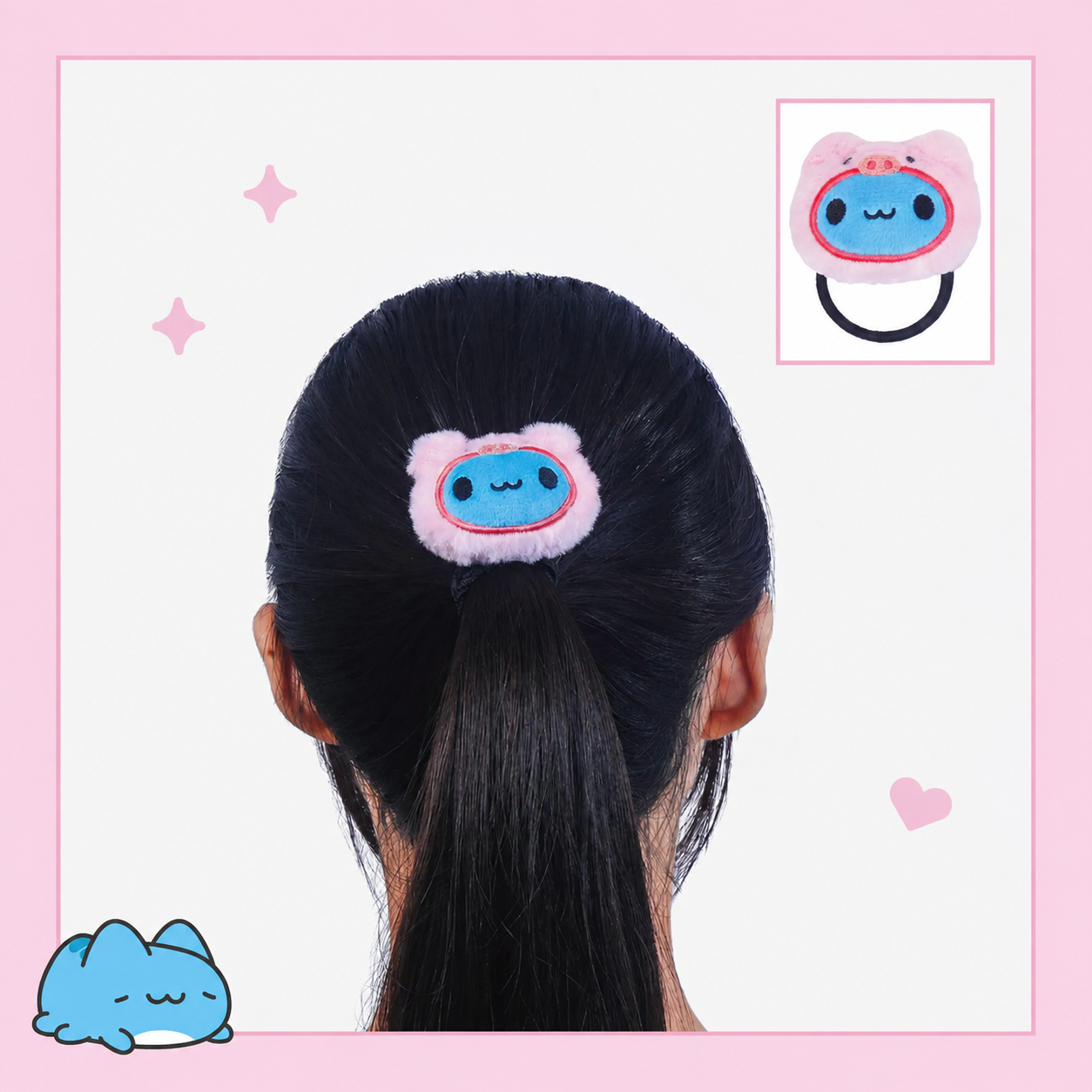 Piggy Capoo Fluffy Hair Accessories Set