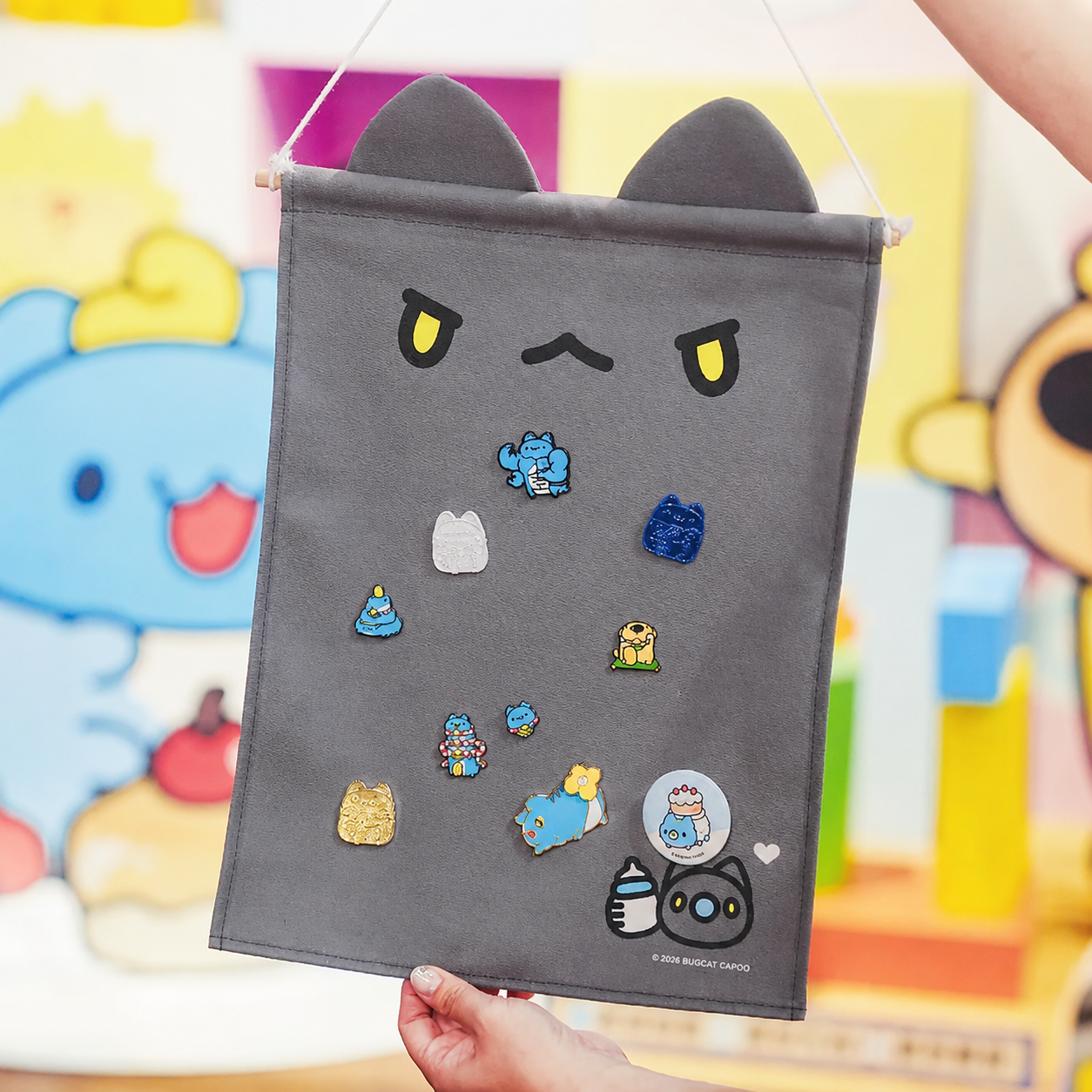 Black Capoo Big Face Pin Display Banner
