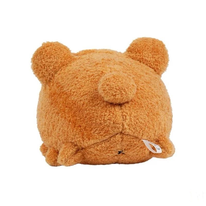 Back view of Brown Bear Costume Mini Lazy Capoo Plush: Back of the plush showing the full brown bear costume.