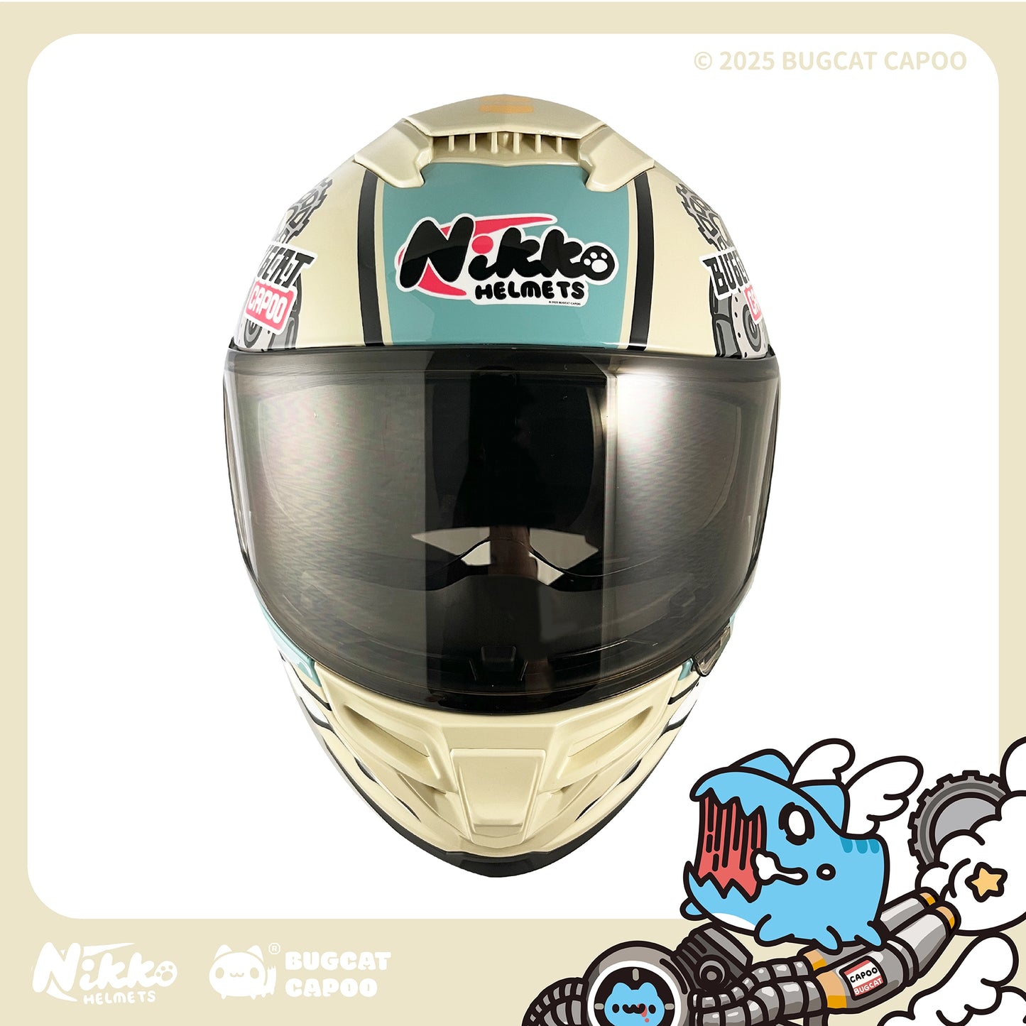 Speed Capoo Full-Face Helmet (Creamy Beige - Glossy)