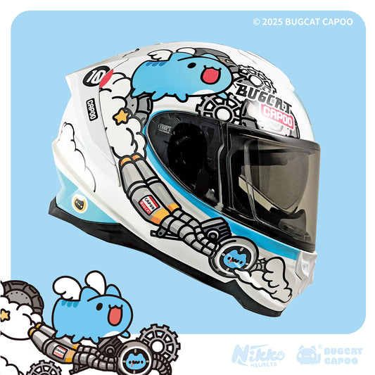 Speed Capoo Full-Face Helmet (Foam Cat White - Glossy)