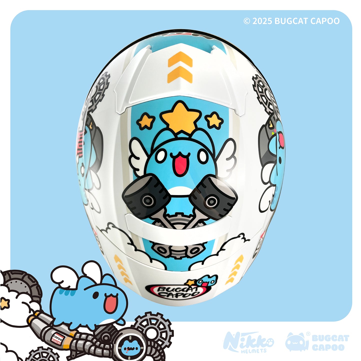 Speed Capoo Full-Face Helmet (Foam Cat White - Glossy)