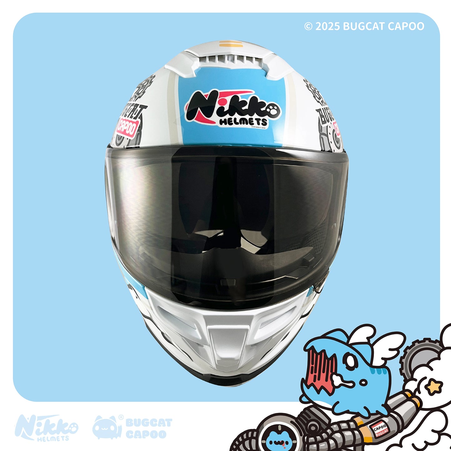 Speed Capoo Full-Face Helmet (Foam Cat White - Glossy)