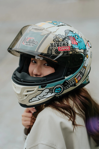 Speed Capoo Full-Face Helmet (Creamy Beige - Glossy)