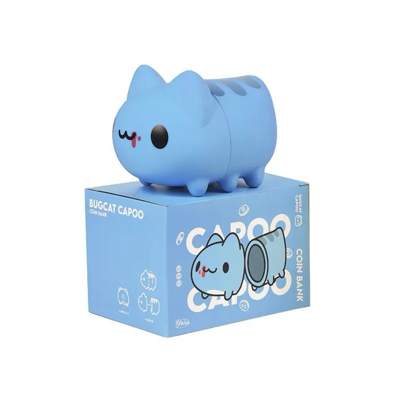 Bugcat Capoo Modular Coin Bank placed on the packaging