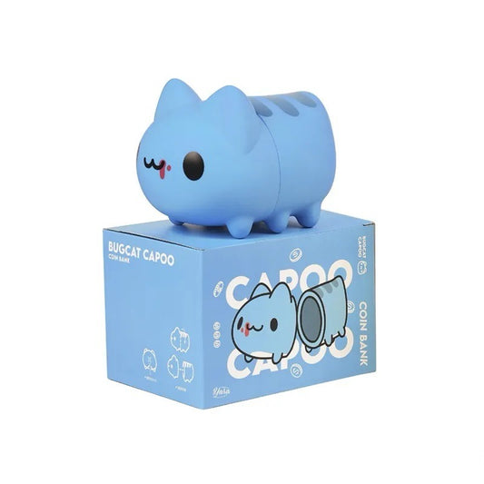 Bugcat Capoo Modular Coin Bank placed on the packaging