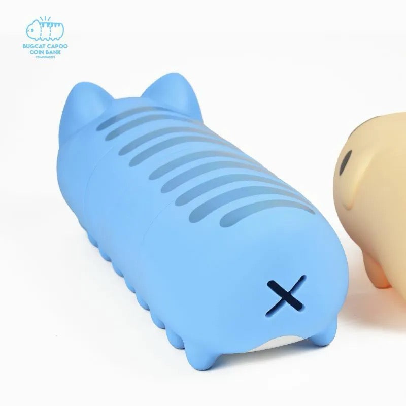 Bugcat Capoo Modular Coin Bank with extend modules attached - Back view