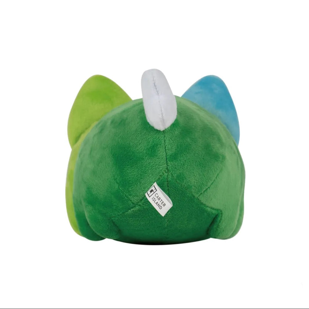 Back view of Zombie Bugcat plush showing its round shape and bone detail