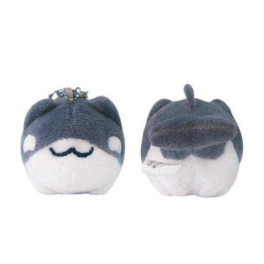 Killer Whale Bugcat Plush Charm - Front and Back View