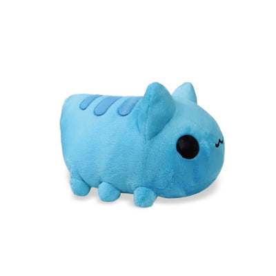 Side view of Bugcat Capoo plush showing its six stubby legs and caterpillar-like body