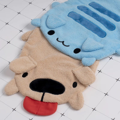Capoo Shaped Hand Towel on top of Dogdog Shaped Hand Towel
