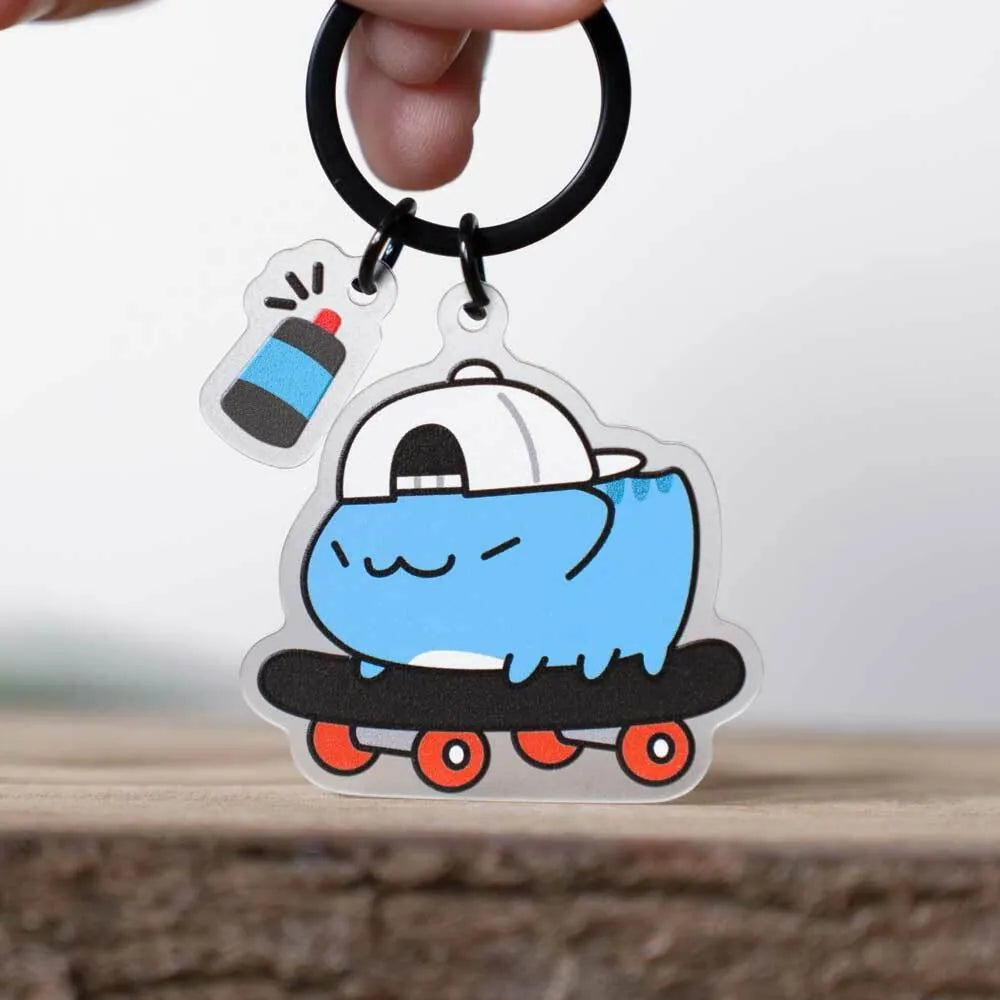 Skateboard Capoo Acrylic Key Ring