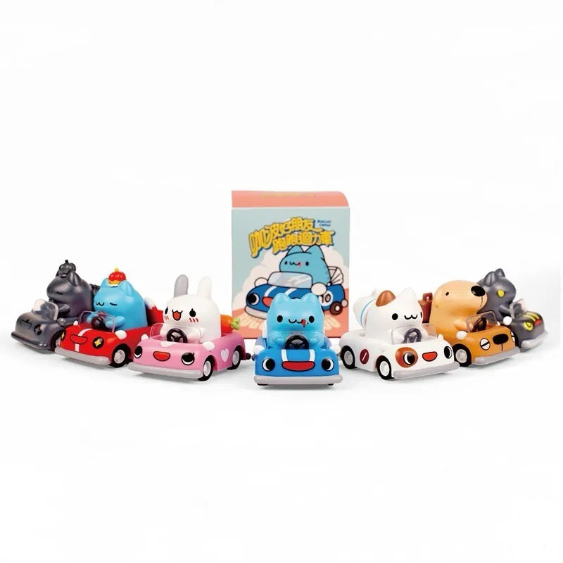 Capoo and Friends Pull-Back Cars Blind Box Set (6pcs)