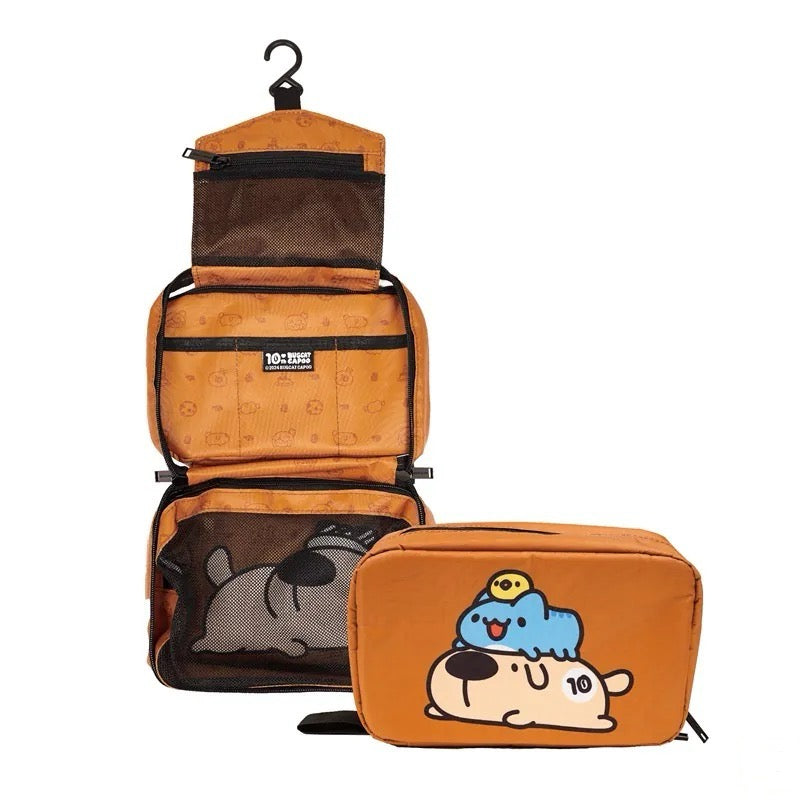 10th Anniversary Capoo & Dogdog & Chick Toiletry Bag