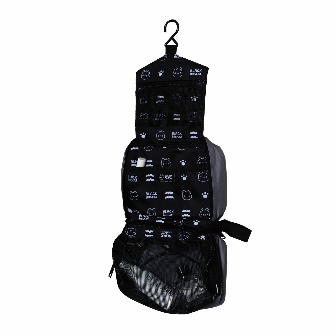 Black Bugcat Travel Toiletry Bag