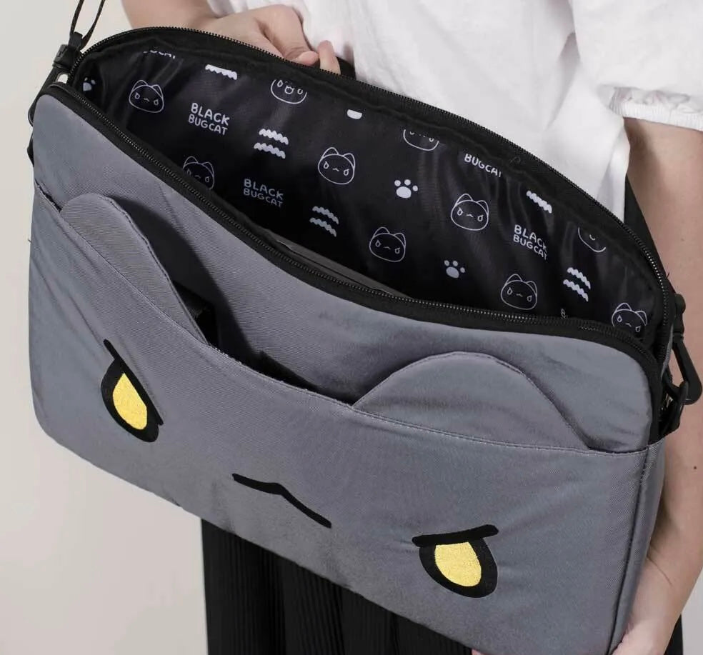 Black Bugcat Laptop Bag