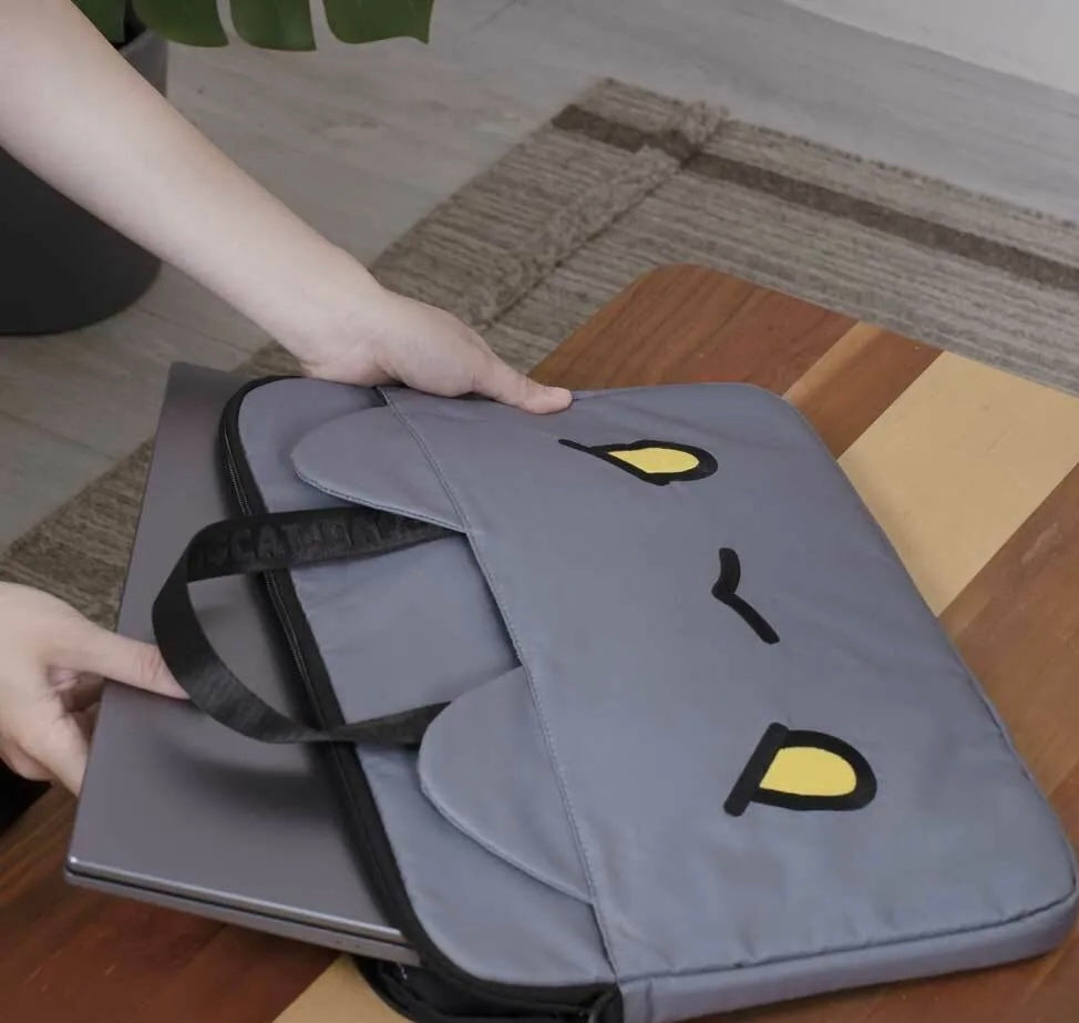 Black Bugcat Laptop Bag