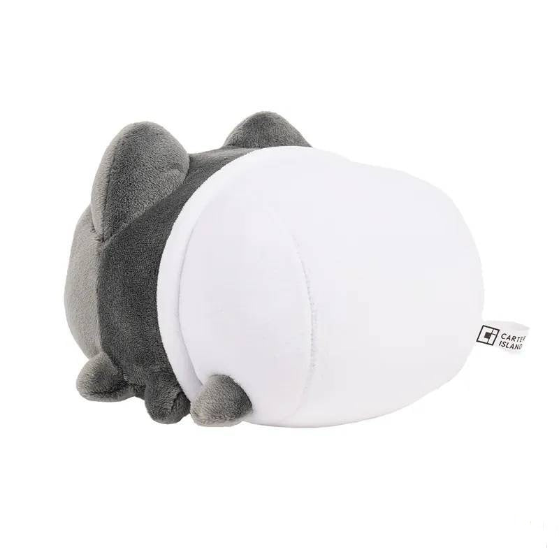 Mini Lazy Baby Black Bugcat Plush Back View: Back view of the plush, highlighting the full white diaper, grey head, and small, round legs.