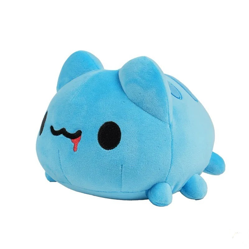 Mini Lazy Capoo Plush Side View: Side view of the plush, showcasing Capoo’s rounded shape and detailed blue segments along its back.

