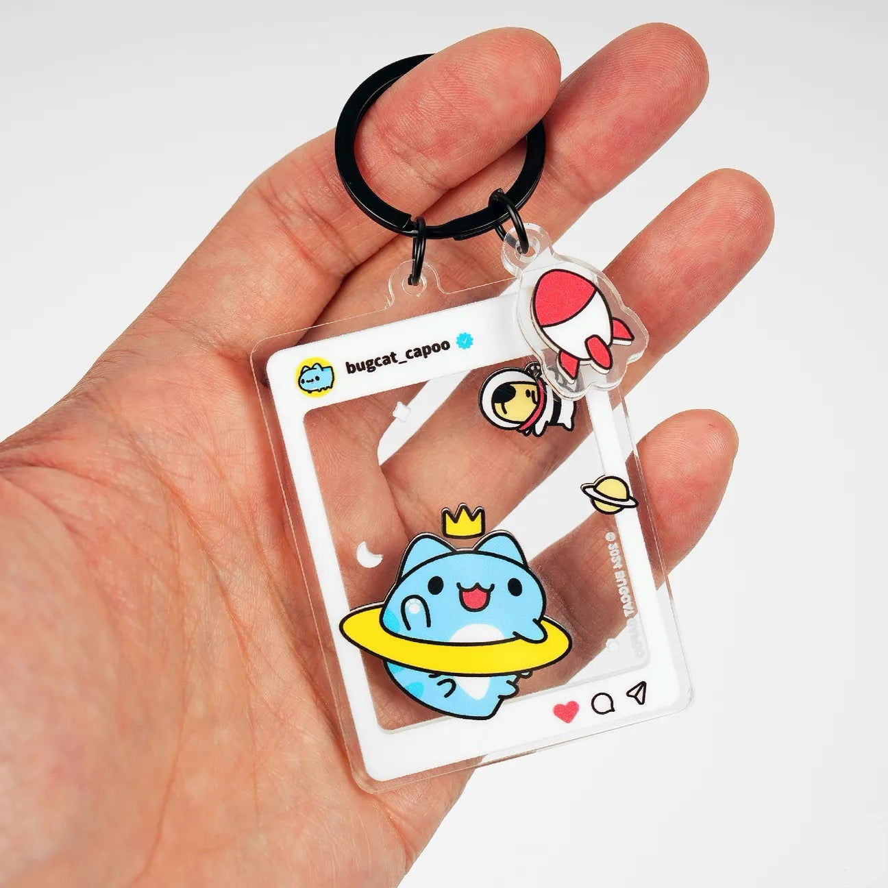 Space Capoo Instagram Photo Acrylic Key Ring