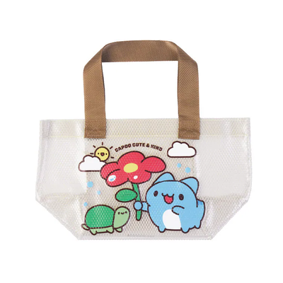 Capoo 花の傘 メッシュトートバッグ（ブラウン）